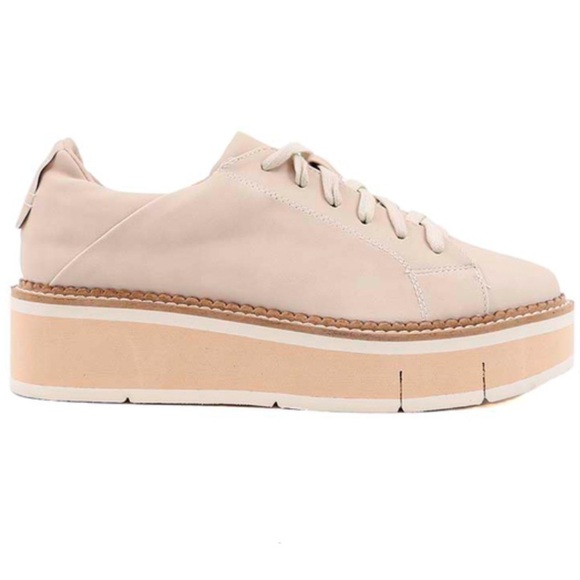 ShuShop Shoes Sarabeth Platform Sneakers Neutral Tan Low Lace Up Size 9 - Picture 1 of 12